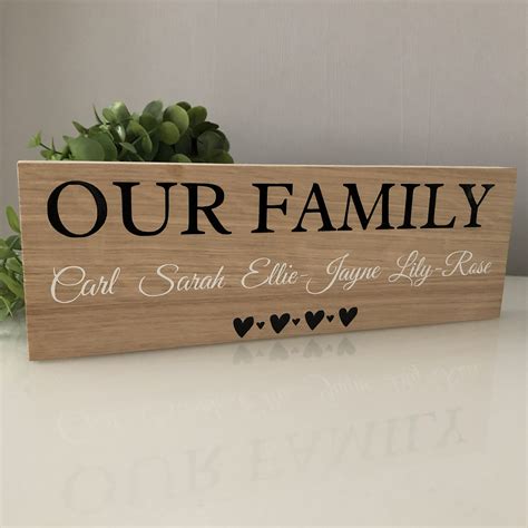 family wooden plaque